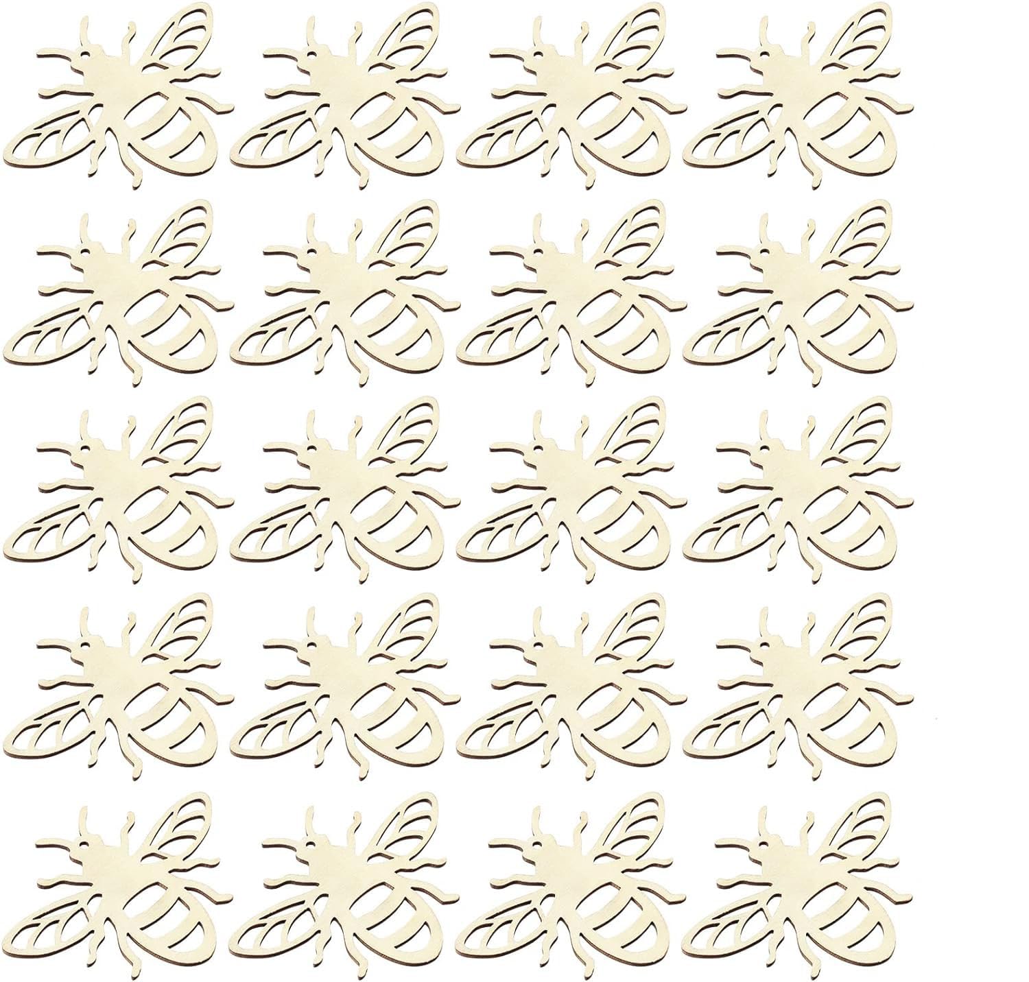 Pattern of bee shapes on a white background