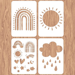 rainbow wall stencils reusable set