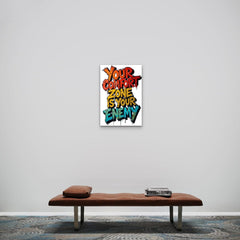 Your Comfort Zone Is Your Enemy Metal Print - 8x12 Inches Glossy Aluminum Quote for Office & Gym - American Elm