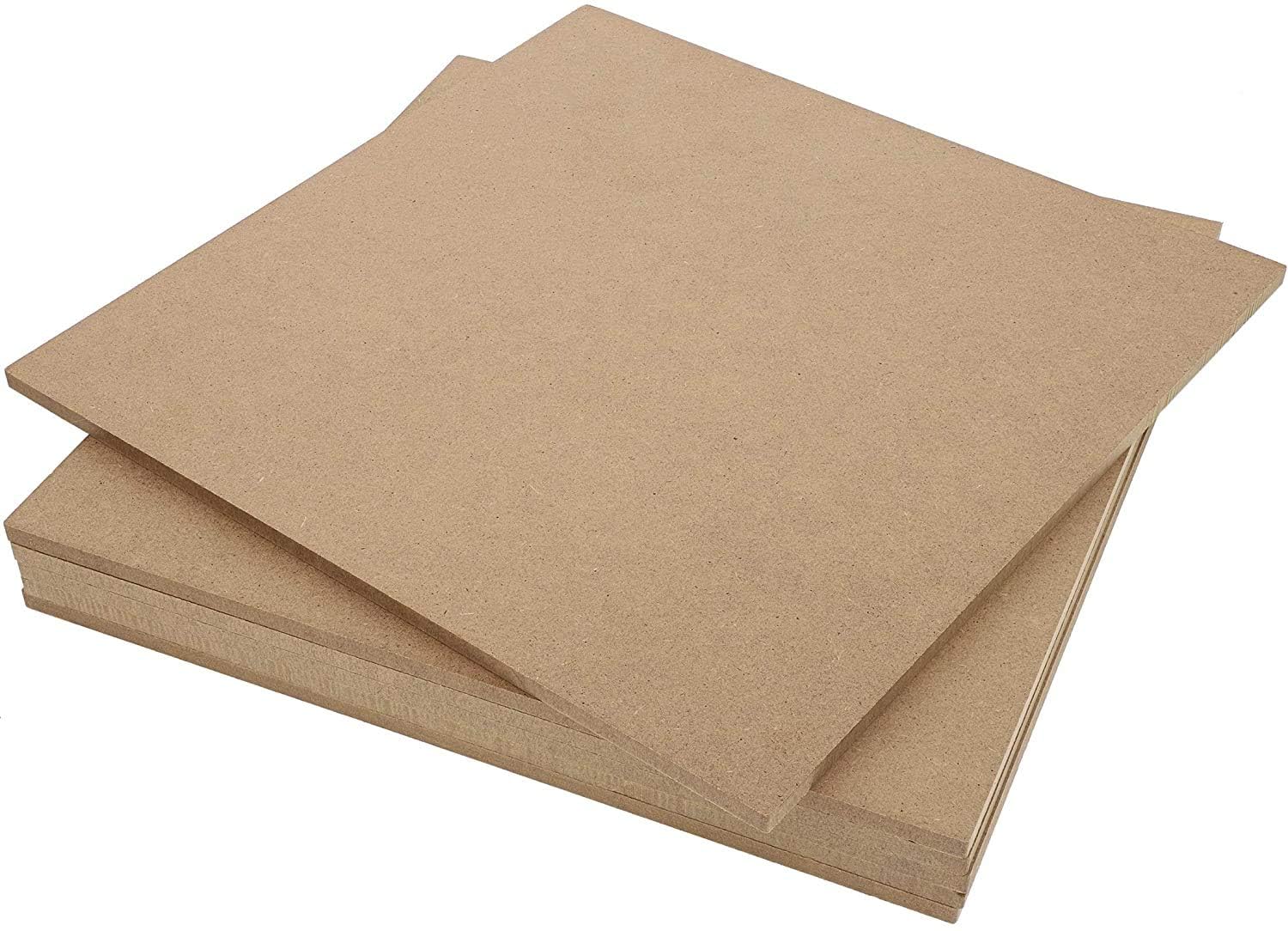Stack of brown paper sheets on a white background