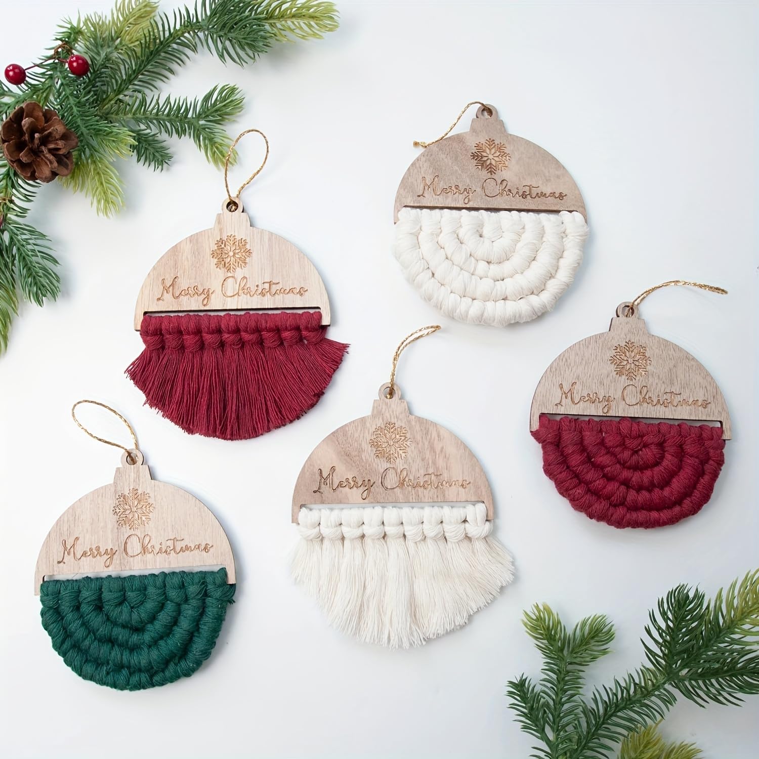wooden christmas pendants