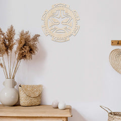 American Elm Tribal Wooden Wall Art Abstract Cultural Design in Birch Plywood, Rustic Decor for Living Room & Office