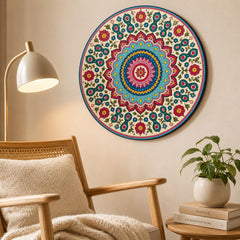 floral mandala round wall art for home decor