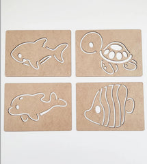 sea creatures stencil set for kids