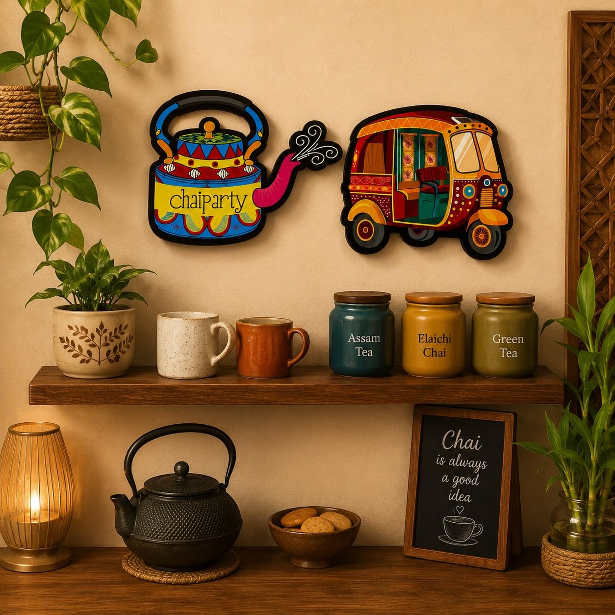 chai themed wall decor for kitchen