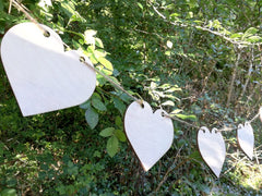 Cliths Wooden Heart Bunting Natural Wood Cutouts Twine for Wall Decor DIY Crafts & Gifts