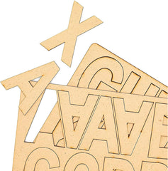 Wooden letters on a white background