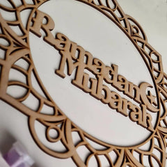 Cliths Wooden Ramadan Wreath Islamic Wall Decor DIY Craft Kit Eid Mubarak Home Decoration Circle Art Gift for Adults