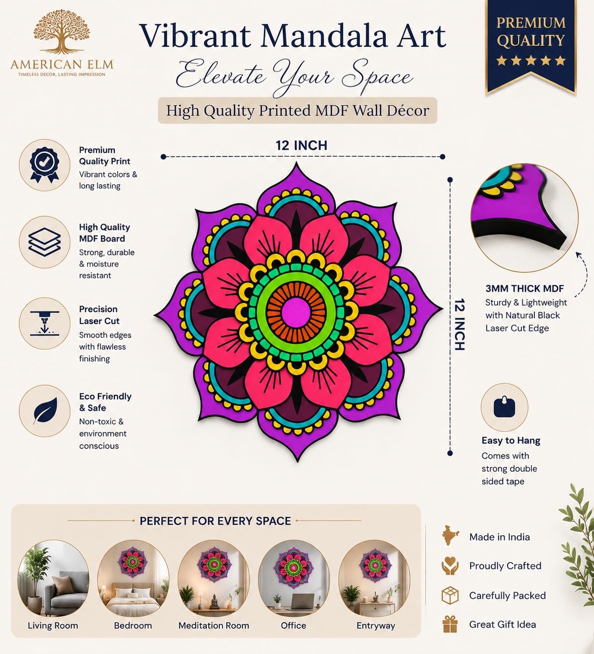floral mandala wall hanging for living room
