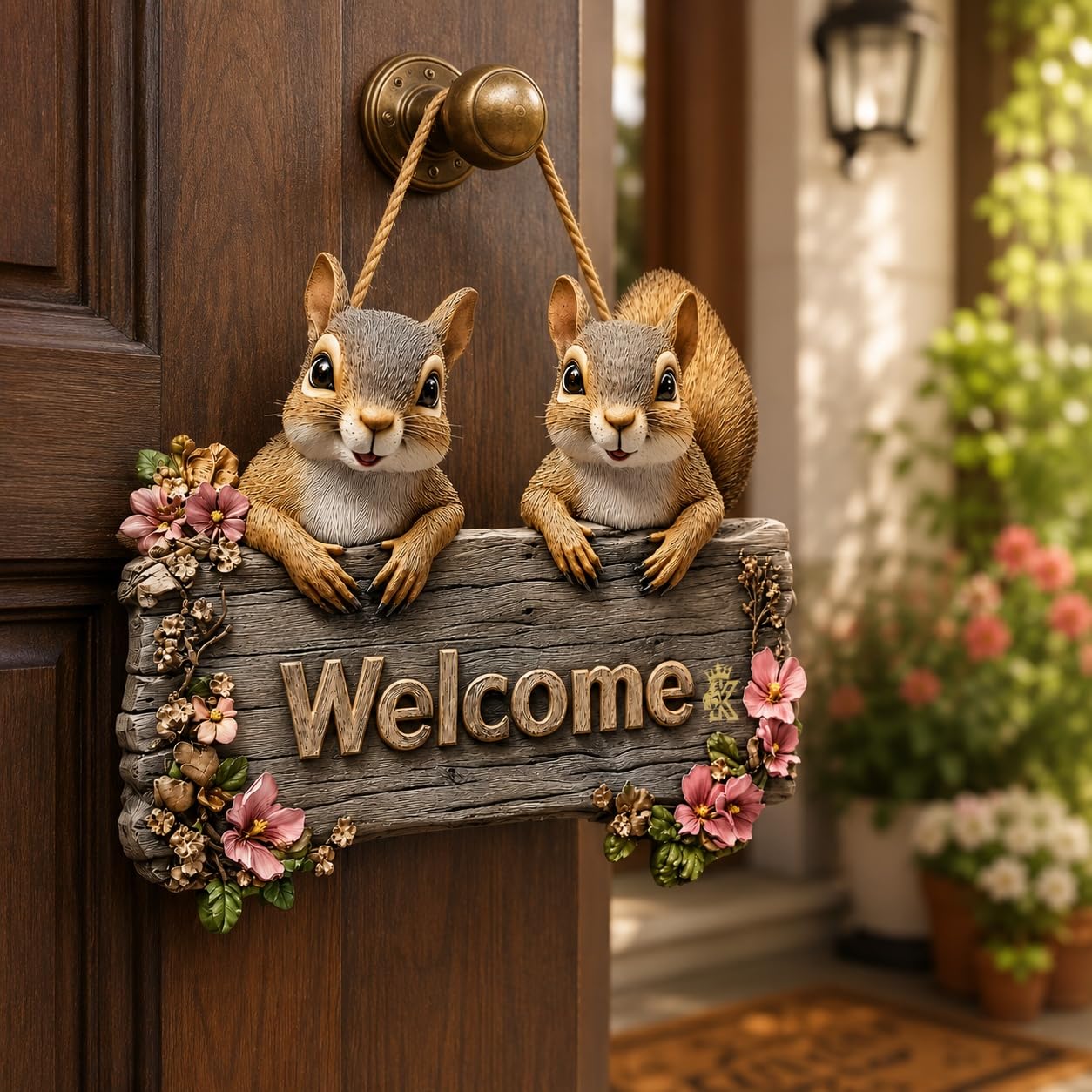 nature themed welcome sign for home entrance