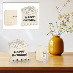 American Elm Happy Birthday Money Holder Gift Box Laser Cut MDF Display Stand Creative Cash Gift Alternative
