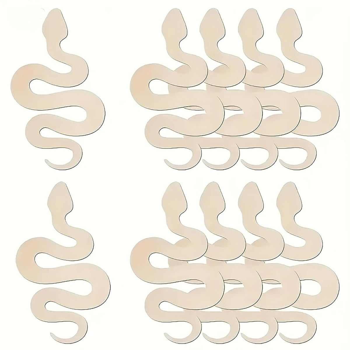 American Elm 10 Pcs Wooden Snake Shaped MDF Cutouts Unfinished DIY Craft Boards for Painting Animal Theme Wall Art