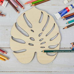 Boho tropical leaf wood shapes