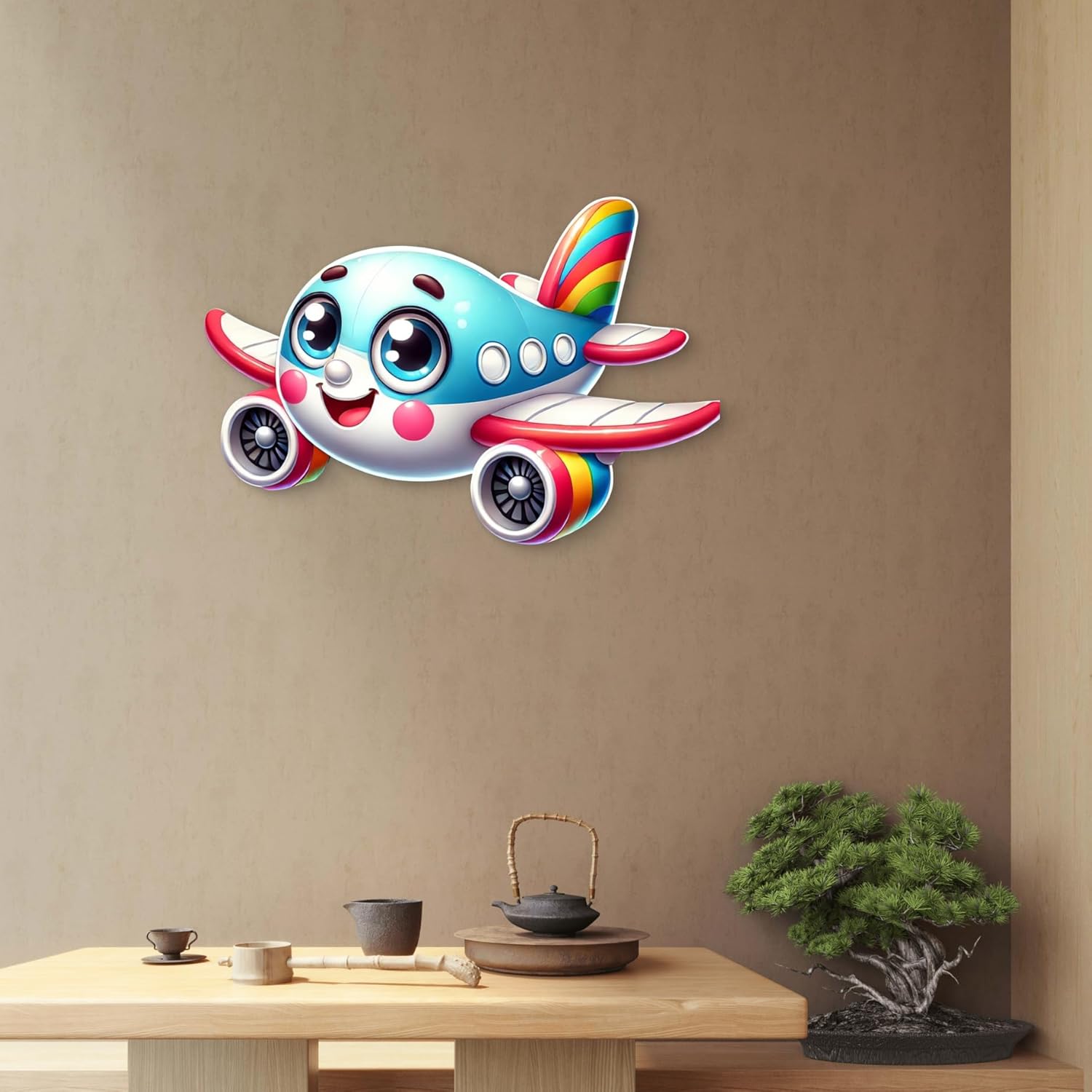 Buy Cartoon Airplane Wall Decor 3D Printed MDF Cutout Kids' on
