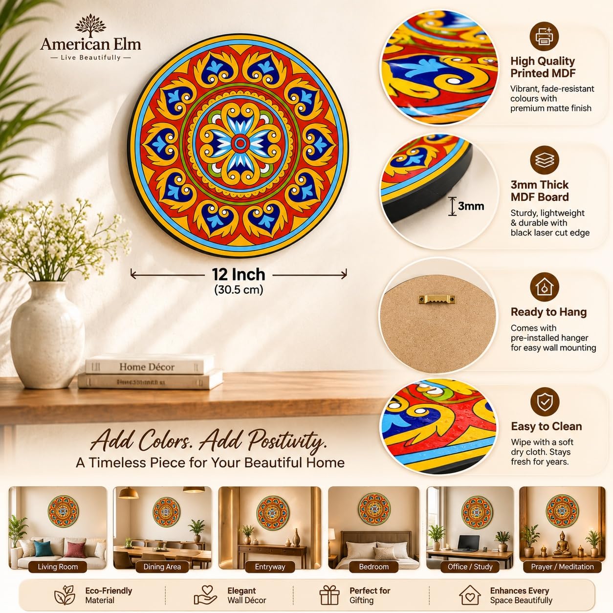 mandala wooden wall art for home