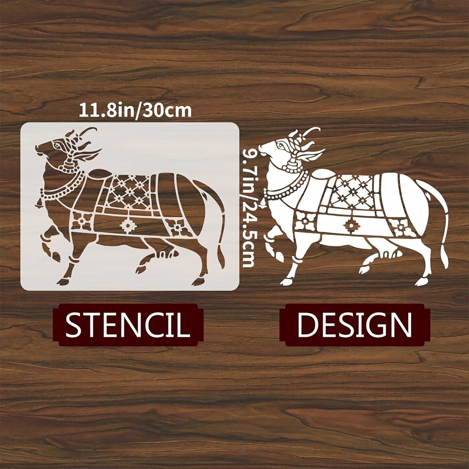 pet stencil for acrylic painting cow design
