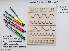 American Elm Montessori Wood Stencil Set Pre-Writing Boards for Kids Educational Stencil Set for Pre-Writing & Tracing Montessori Activity