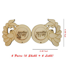 Wooden earrings with bird design and text on a white background
