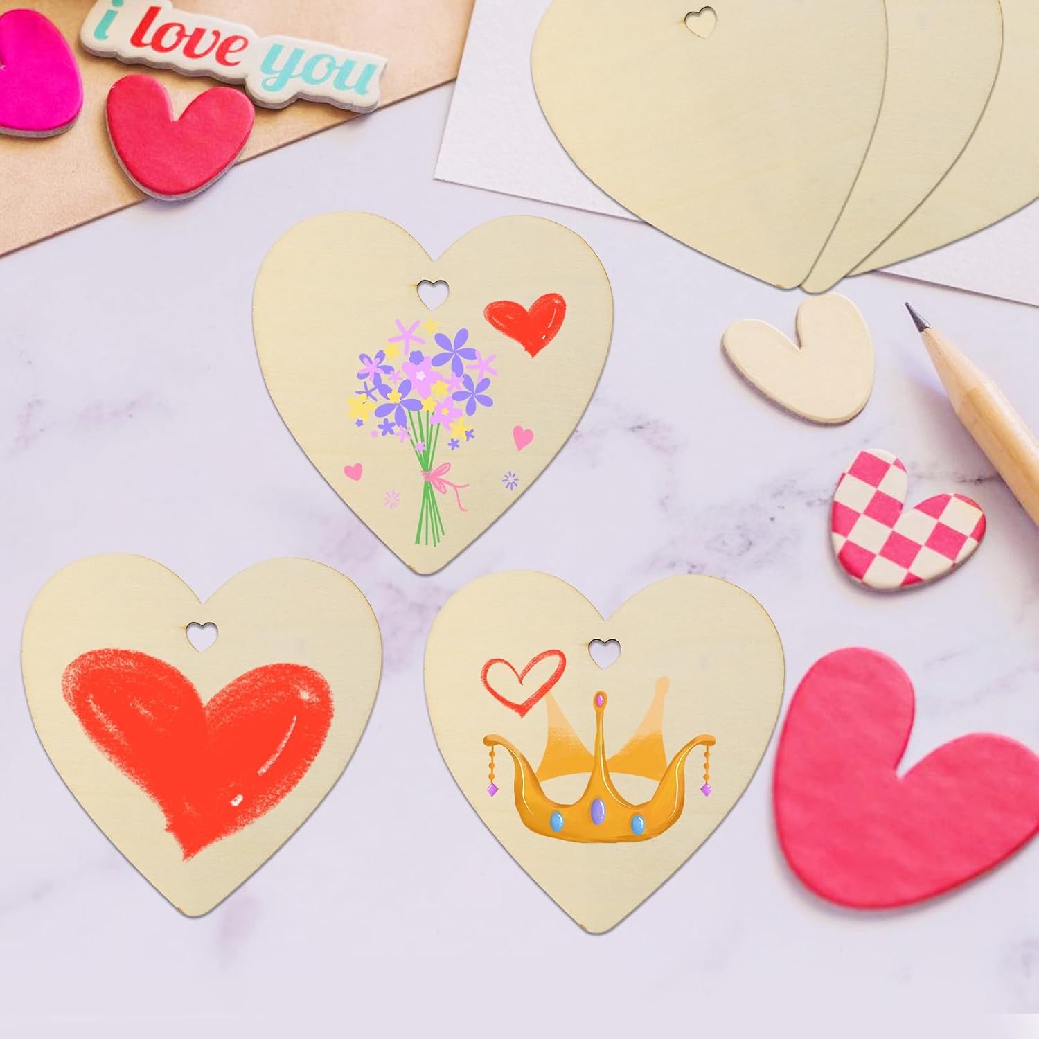 craft wooden hearts for wedding decorations
