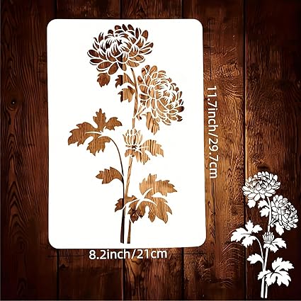 flower painting stencil for canvas and furniture