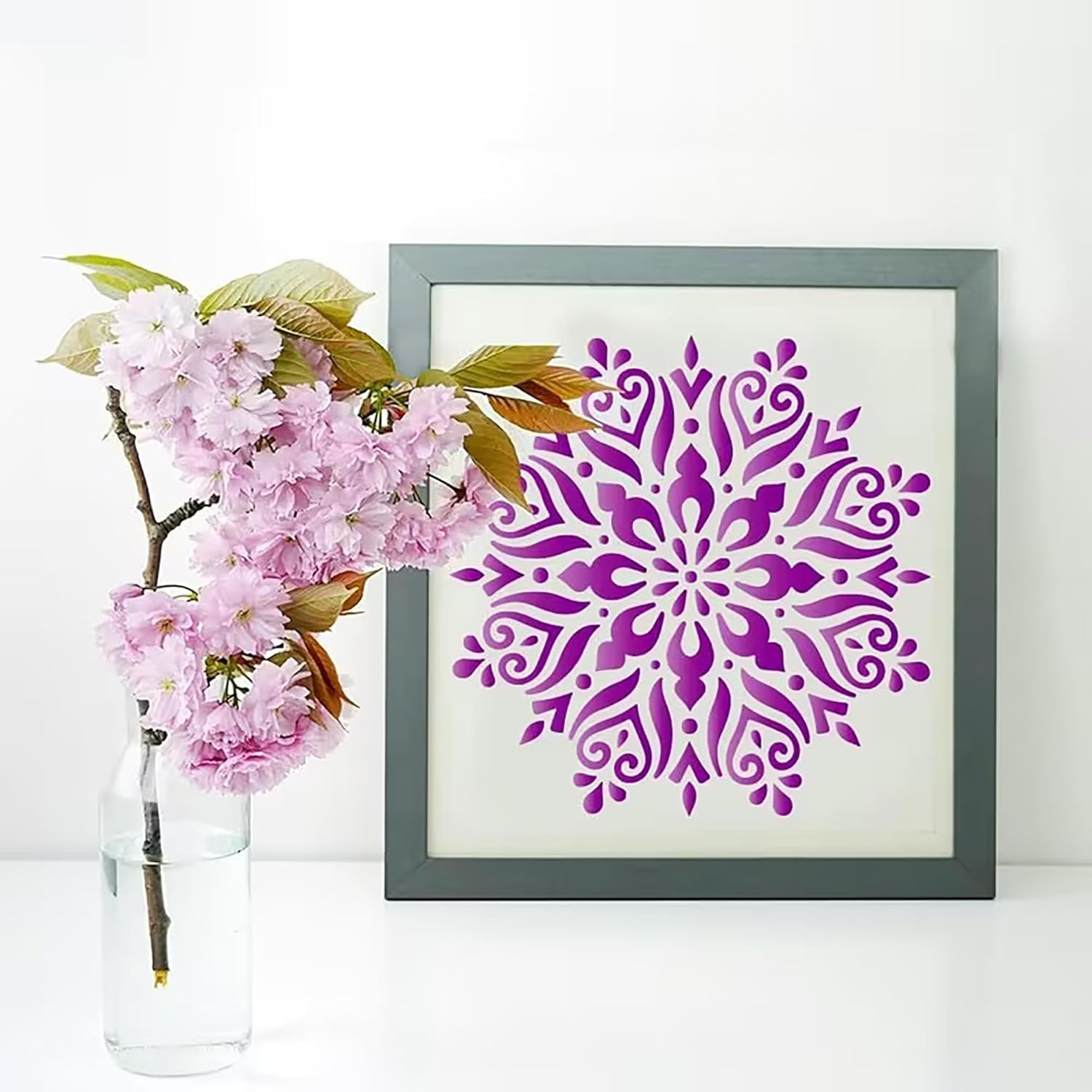 symmetrical mandala stencil for painting