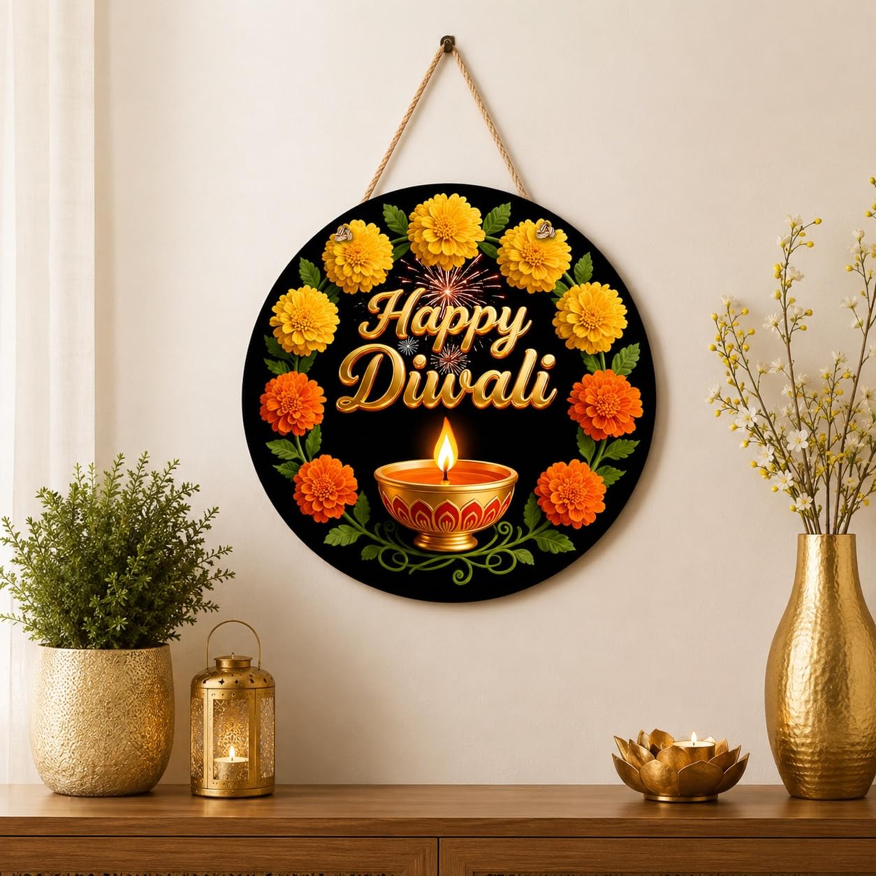 ready to hang happy diwali wall decoration