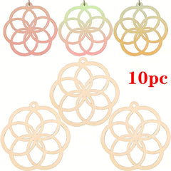 Cliths 10pcs Unfinished Wood Circles for DIY Crafts Craft Rounds Lightweight Hanging Decor Wedding Party Holiday Decorations
