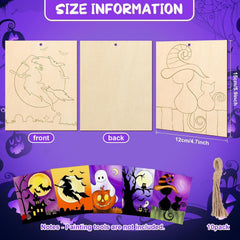 ghost witch bat wooden cutouts