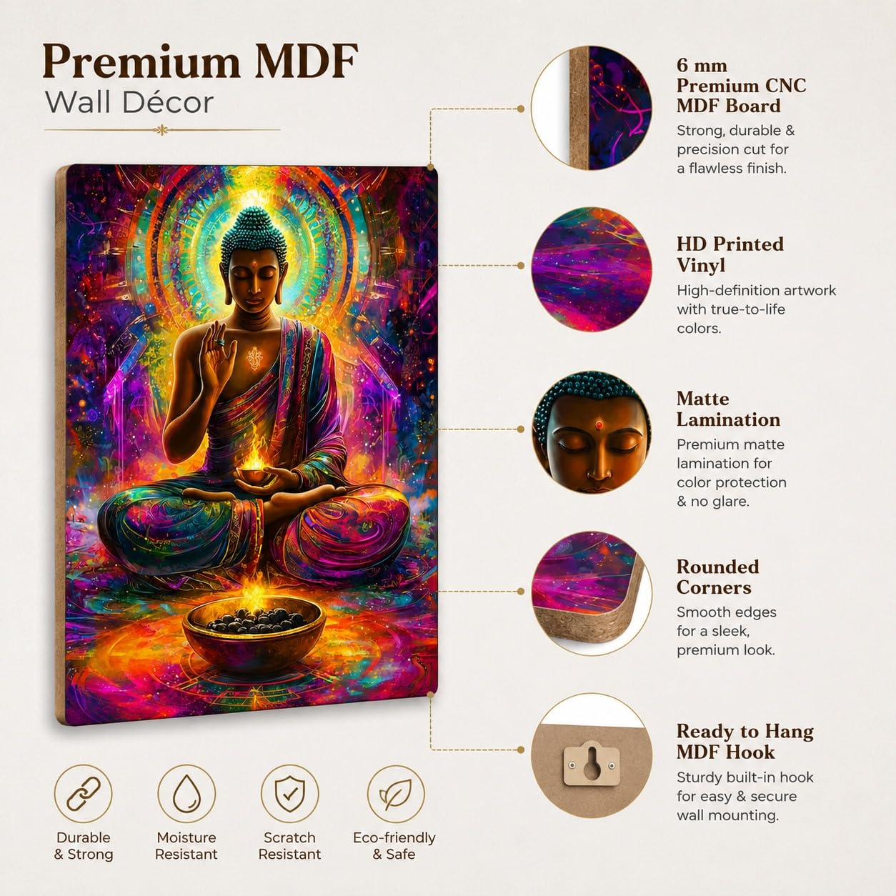 peaceful buddha wall decor