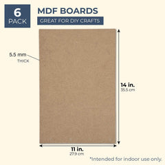 MDF board with dimensions and thickness details on a white background