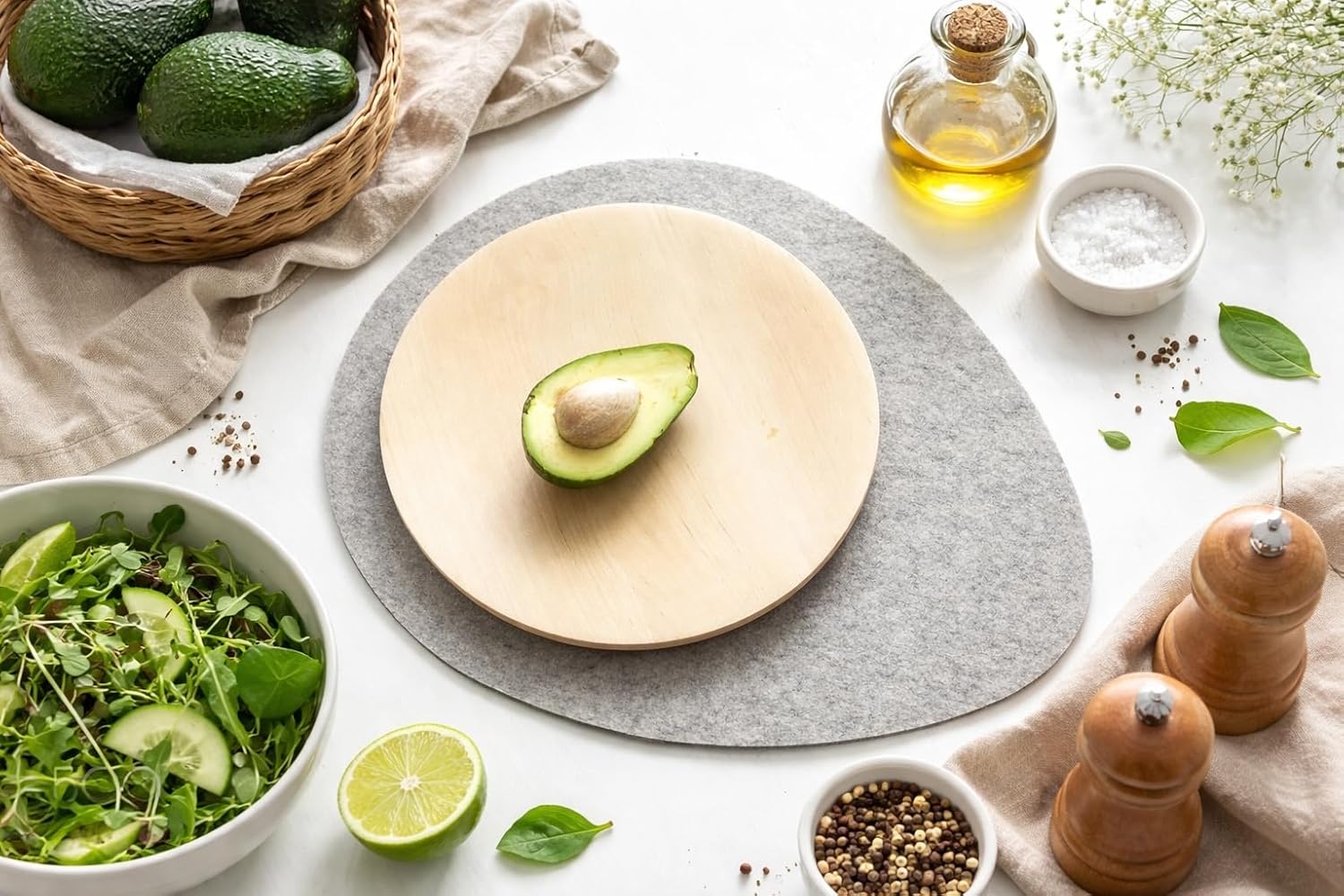 decorative oval felt placemat set