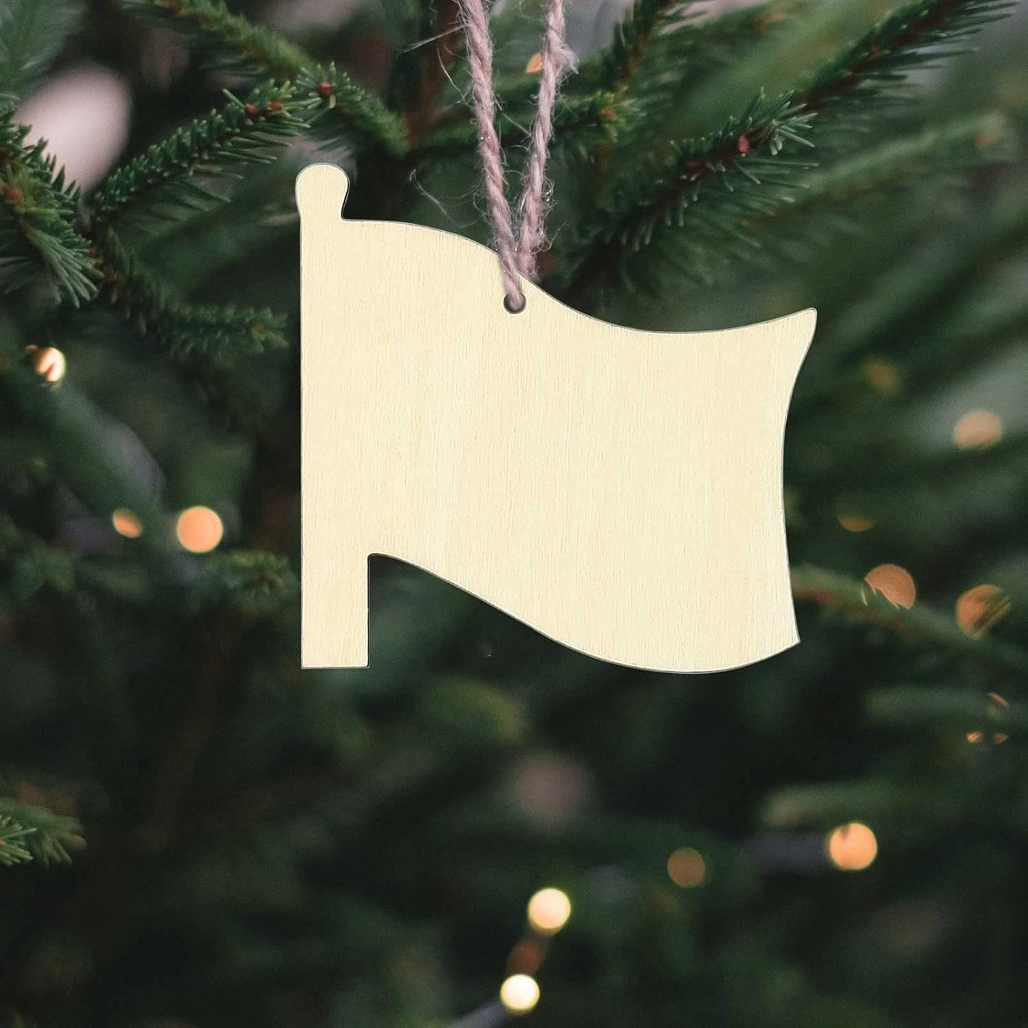 wooden flag hanging ornaments with rope