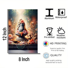 Decorative panel with religious design, size 8x12 inches, featuring waterproof, pre-drilled, weather-resistant, HD printing, and high-quality quality attributes.