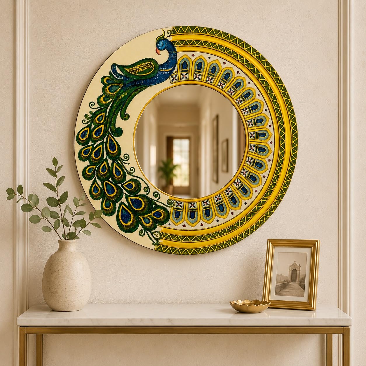 living room peacock wall decoration