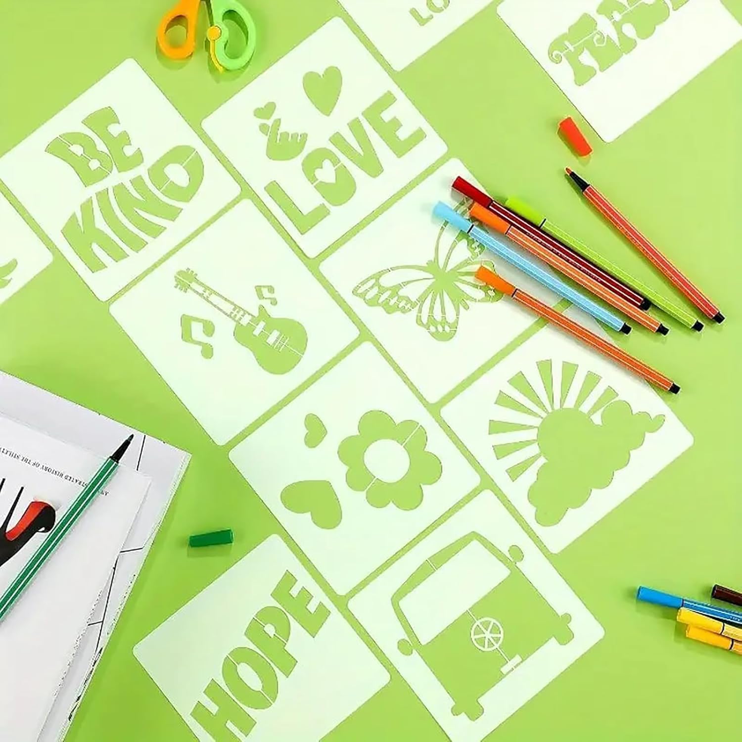 peace love stencil templates