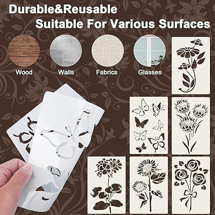 reusable floral stencil
