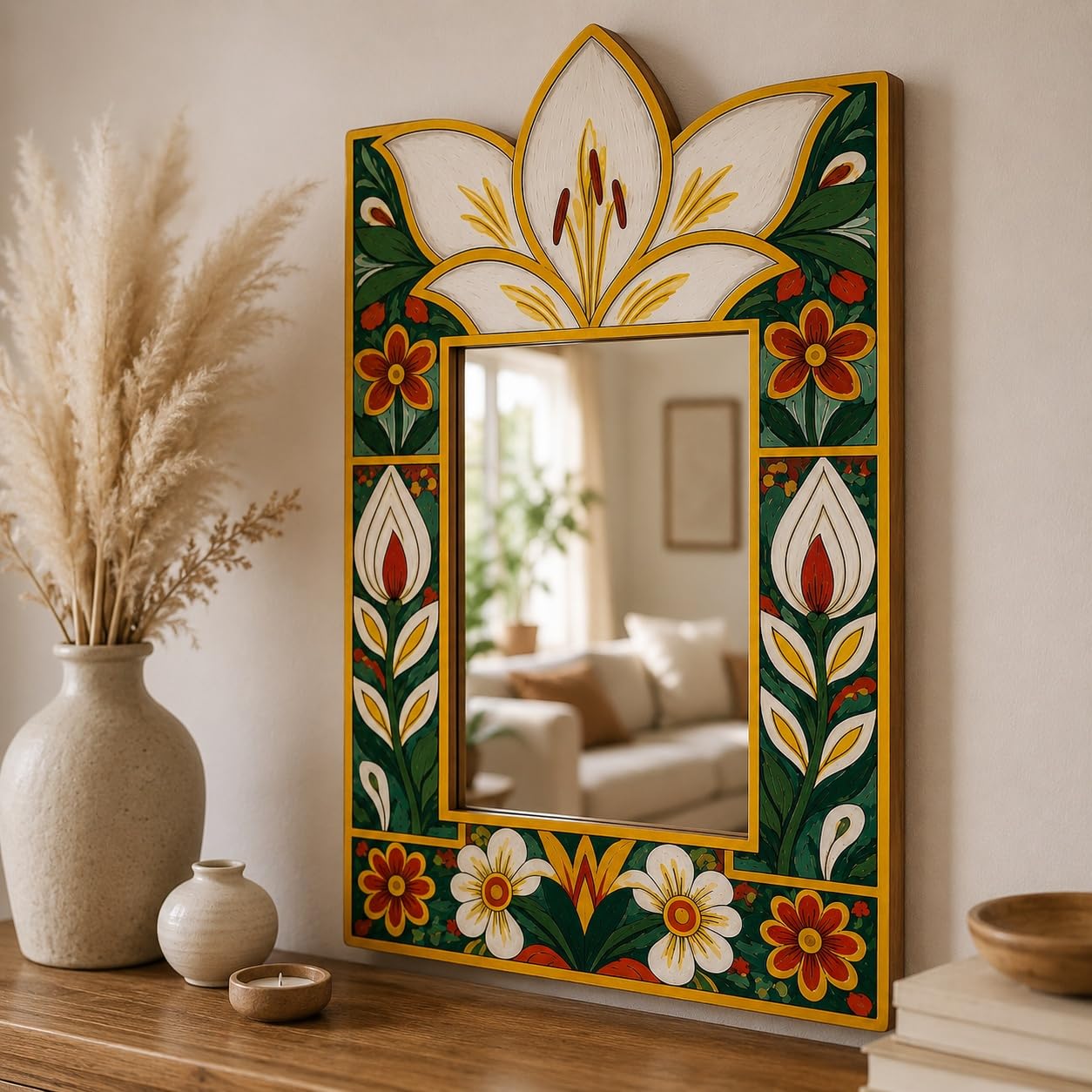 Scandinavian Rosemaling Inspired Wall Hanging