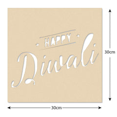 Cliths Wooden Rangoli Set for Diwali DIY Décor Happy Diwali & Diya Design Cutouts for Painting, Home Decoration, Festival Crafts