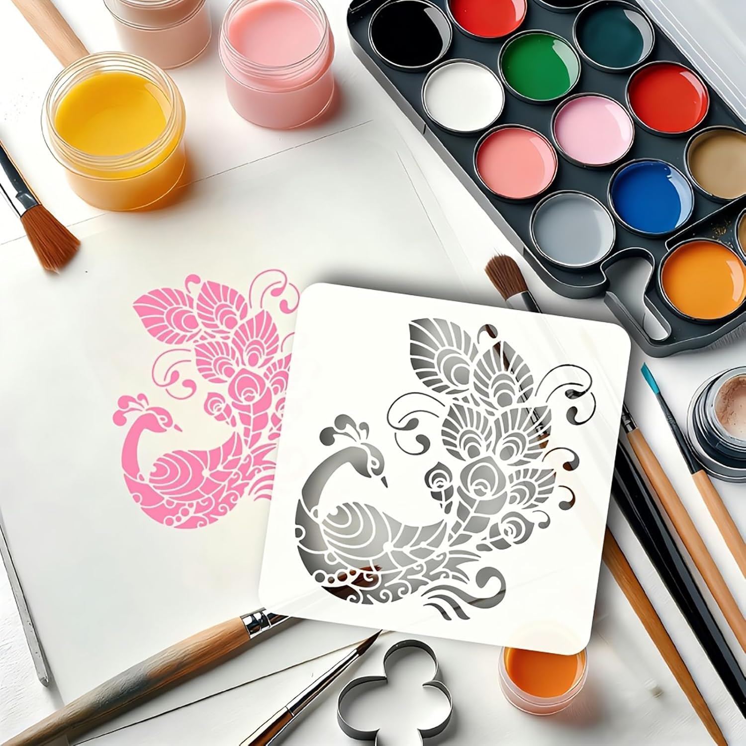 pet stencil for acrylic painting design
