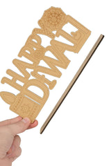 American Elm Diwali Wooden Sign Festive Decor with Happy Diwali Text Pine MDF for Home & Classroom Decorations.