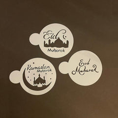 Cliths Set of 3 Ramadan Stencils Eid Mubarak Decor Templates for Coffee Islamic Party Decorations