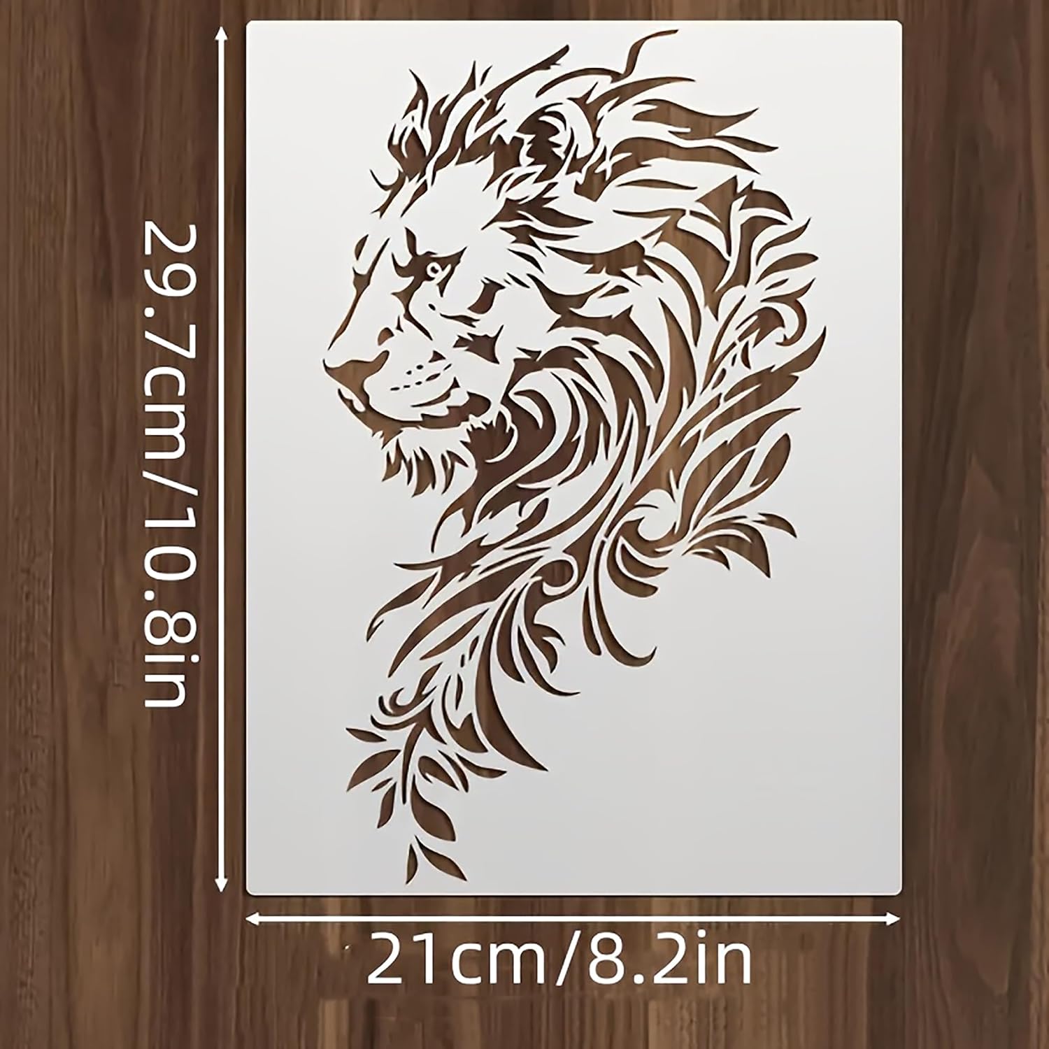 lion floral stencil for wall painting