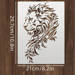 lion floral stencil for wall painting