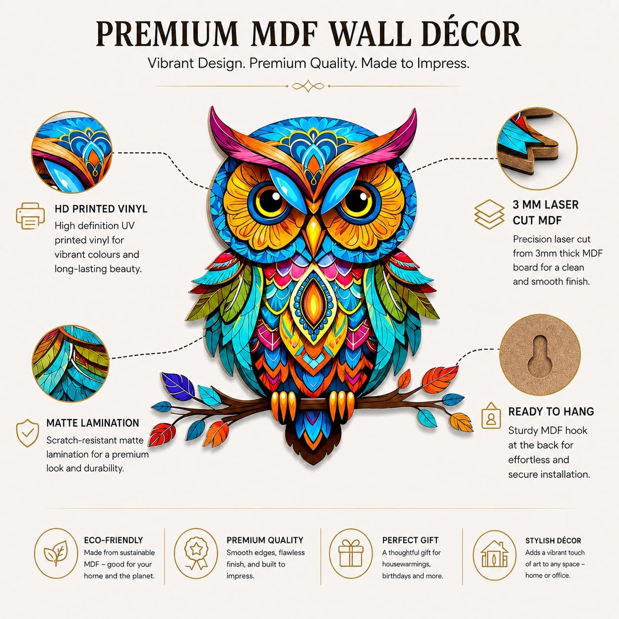 cute owl wall decor for kids room