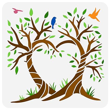nature tree design stencil for home art