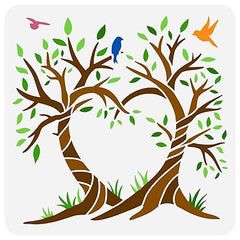 nature tree design stencil for home art