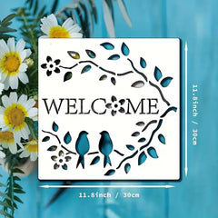 reusable welcome door stencil