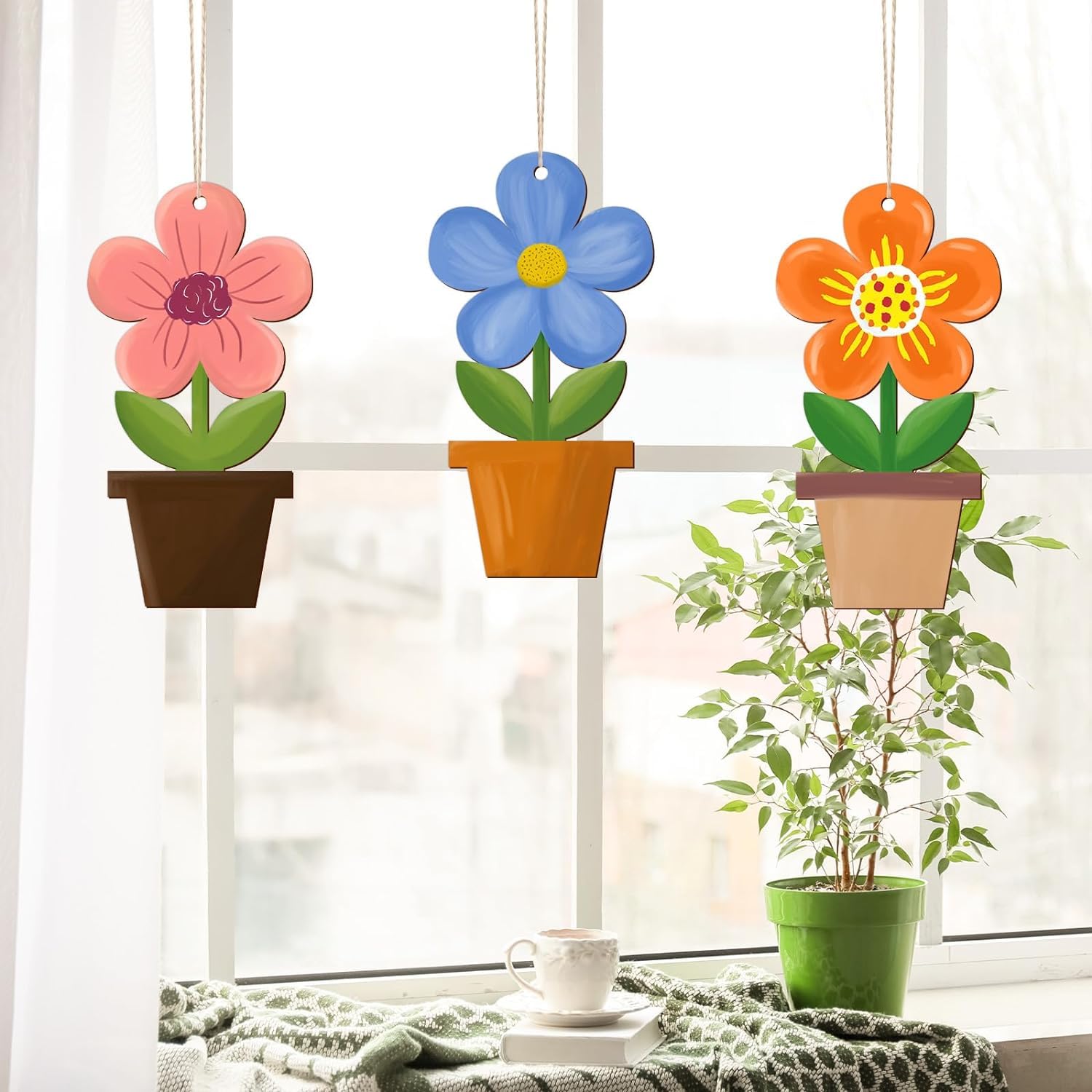 flower shaped wood discs