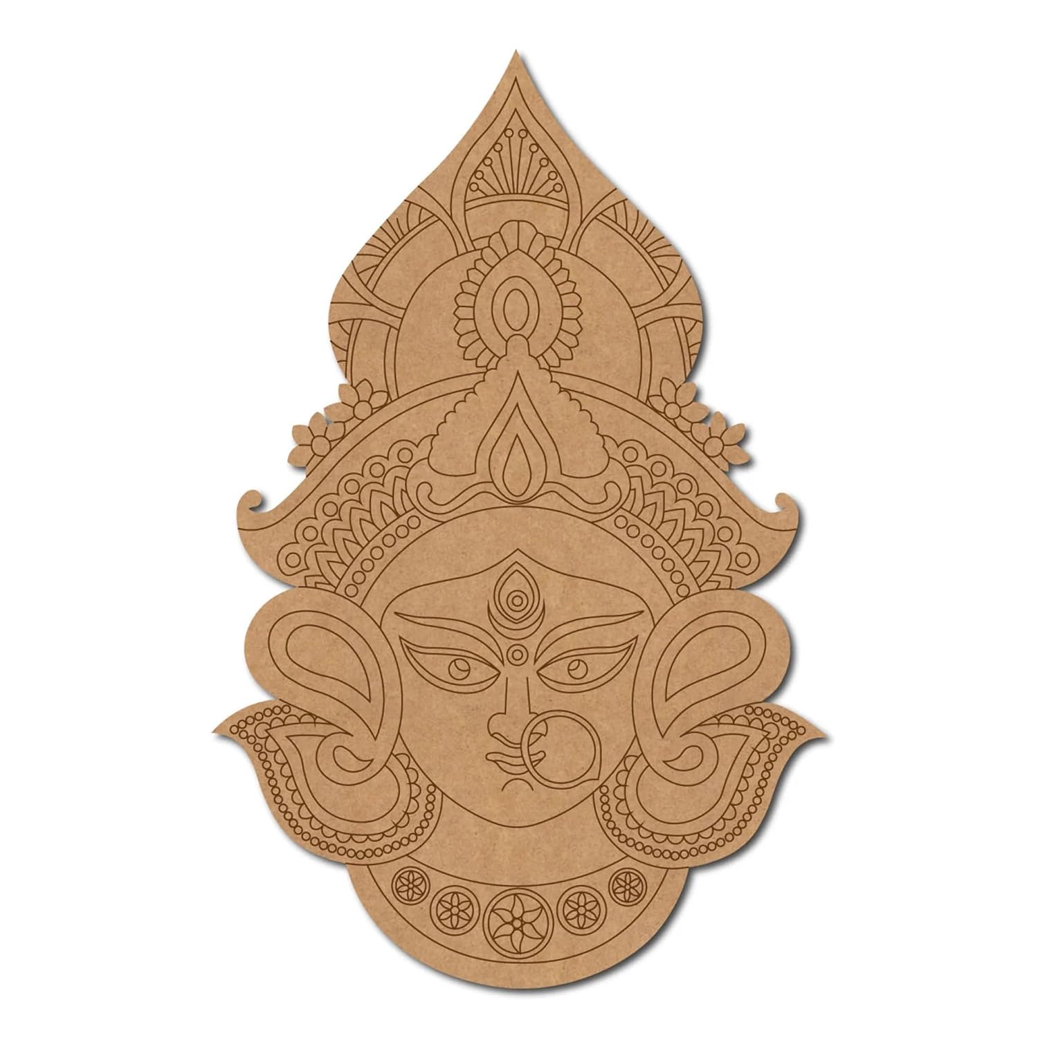 Decorative mask with intricate patterns on a white background