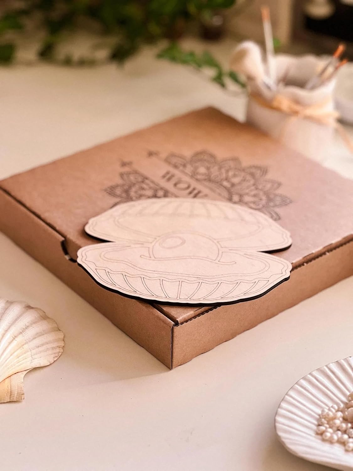Buy 5 Piece Wooden Shell Craft Set MDF Coloring Shapes on cliths – Cliths